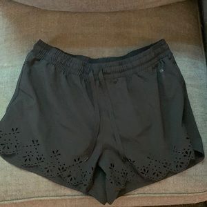 Black floral athletic shorts